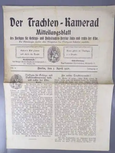 Der Trachten Kamerad Mitteilungsblatt Nordgau links und rechts der Elbe 4 / 1925