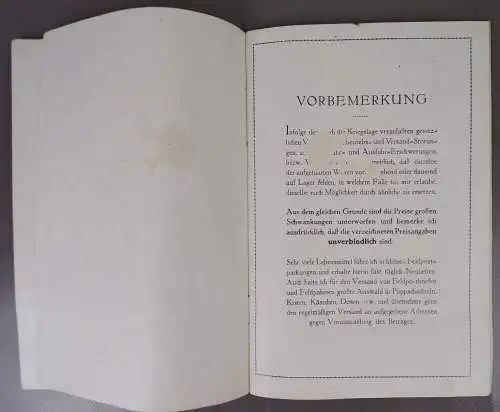 Katalog Dallmayr Krieg Proviant 1915 Alois Dallmayr München 1 Wk