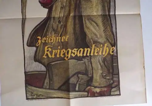 Plakat Flieger 1 Wk Und Ihr zeichnet Kriegsanleihe Fritz Erler München