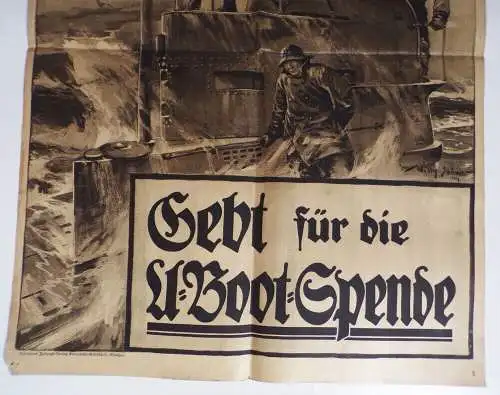 Plakat Willy Stöwer U Boot Spende 1 Wk WW1 Kriegsmarine