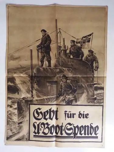 Plakat Willy Stöwer U Boot Spende 1 Wk WW1 Kriegsmarine