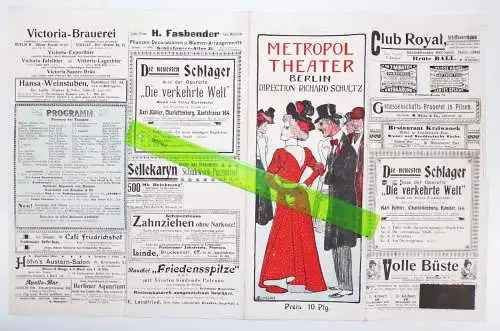 Metropol Theater Berlin Richard Schultz Behrendt Programm um 1900 Werbung