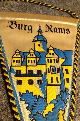 Original Burg Ranis Wimpel gelb blau