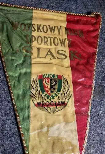 Original Wimpel Wojskowy Klub Sportowy Slask Wroclaw Breslau Polsky