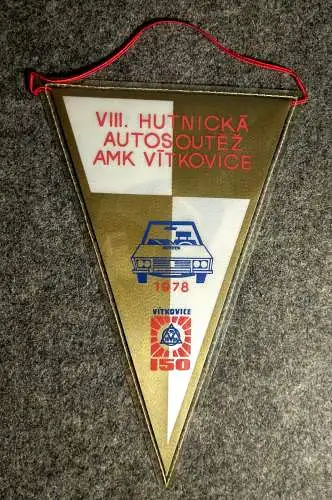 Wimpel 1978 Autowettbewerb Autosoutez AMK Vitkovice Autorennen