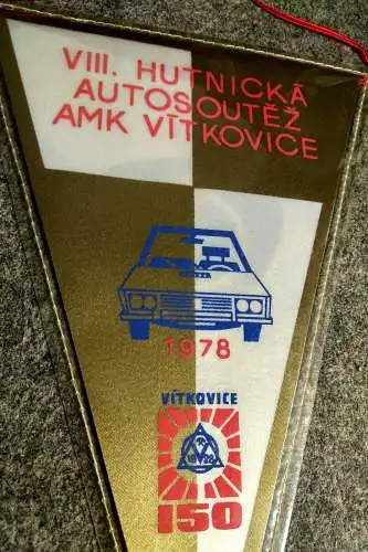 Wimpel 1978 Autowettbewerb Autosoutez AMK Vitkovice Autorennen