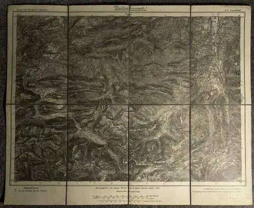 Original Landkarte Oberstdorf 1900 Maßstab 1/100000 Königreich Bayern