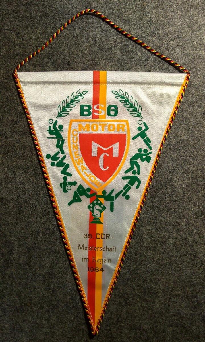Fanion Rare 35 Ans BSG Motor Barth Voile DDR Ostsee Darß BDS Stralsund