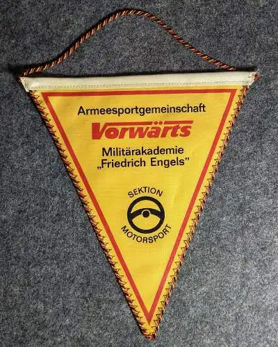 Militärakademie Friedrich Engels Wimpel Original DDR Sektion Motorsport