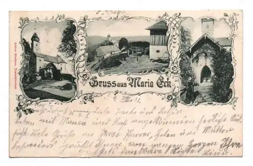 Litho Ak Gruss aus Maria Eck 1901