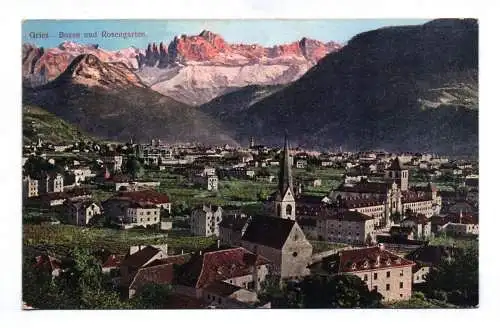 Künstler Ak Gries Bozen und Rosengarten 1909