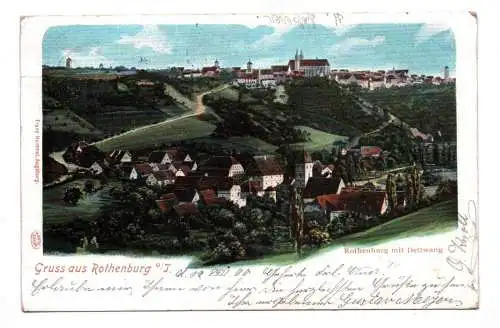 Ak Gruss aus Rothenburg mit Dettwang 1900