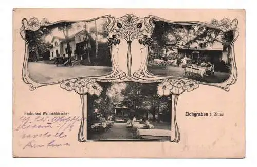 Ak Eichgraben bei Zittau Restaurant Waldschlösschen 1916 Feldpost