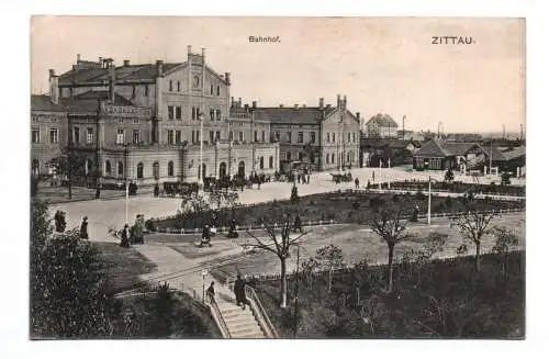 Künstler Ak Bahnhof Zittau