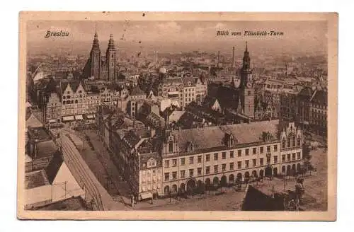 Ak Breslau Blick vom Elisabeth Turm 1918 Feldpost