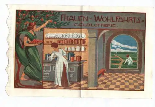 Altes Lotterielos Frauen Wohlfahrts Geldlotterie 1913 München lottery ticket