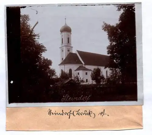 Fotografie Steindorf Bayern Kirche um 1900