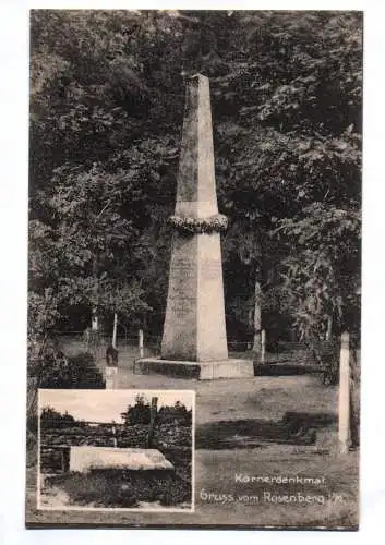 Ak Körnerdenkmal Gruss vom Rosenberg Gadebusch um 1910