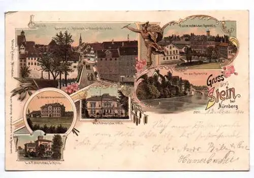 Litho Ak Gruss aus Stein bei Nürnberg 1900