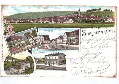 Litho Ak Gruss aus Burgbernheim 1899 Neustadt an der Aisch-Bad Windsheim