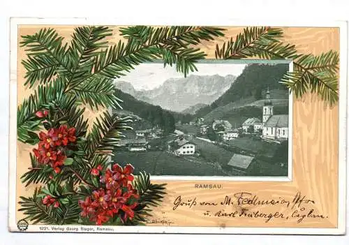 Litho Ak Ramsau 1901