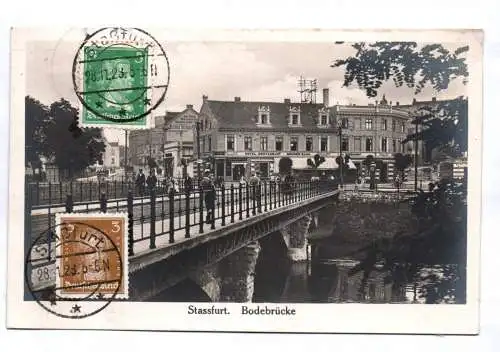 Ak Staßfurt Bodebrücke Echtfoto 1928