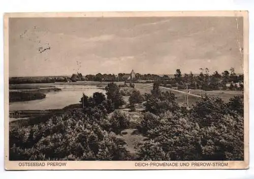 Ak Ostseebad Prerow Deich Promenade und Prerow Strom 1929