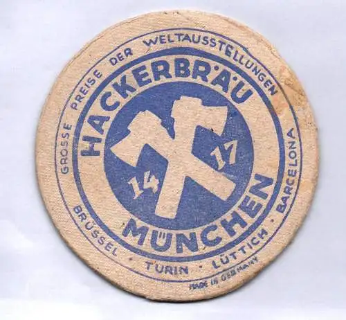 Alter Bierdeckel Hackerbräu München