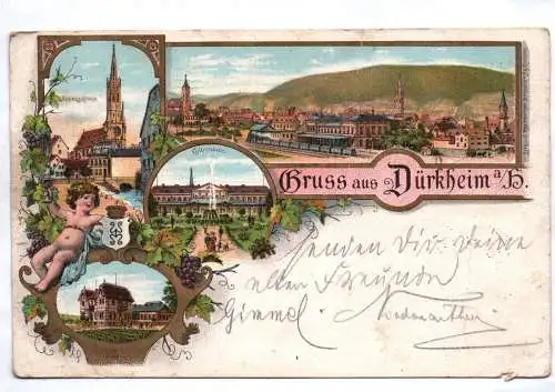 Litho Ak Gruss aus Dürkheim  1900