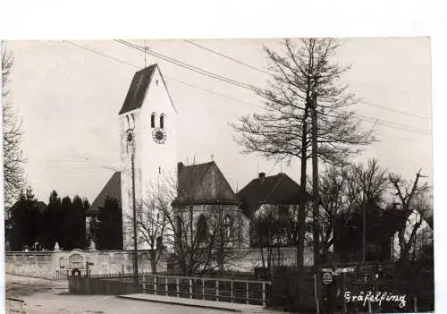 Foto Ak Gräfelfing bei München Kirche Dapolin Benzin Emailschild 1930