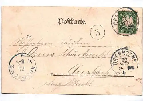 Litho Ak Gruß aus Obernzenn Gasthaus zur Krone Hauptstrasse Erholungshaus