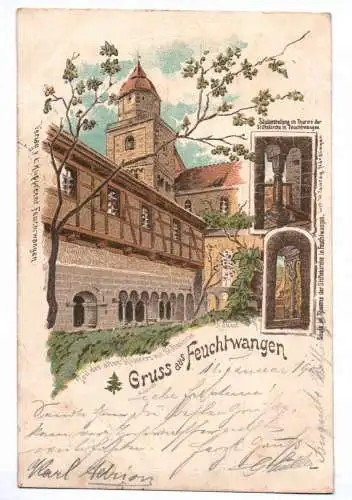 Litho Ak Gruss aus Feuchtwangen 1900 Ansbach Nürnberg Kloster