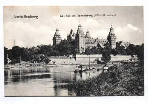 Ak Aschaffenburg kgl Schloss Johannisburg 1909