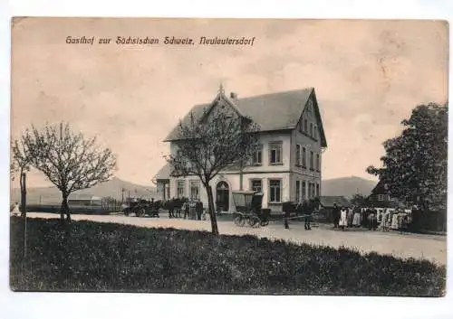 Litho Ak Leutersdorf Gasthof zur Sächsischen Schweiz Neuleutersdorf 1918