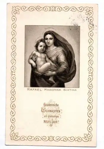 Ak Altötting Seraph Liebeswerk EV Sixtienische Madonna Neujahr Gruss 1913