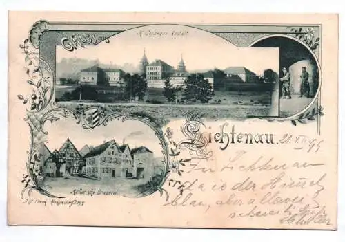 Litho Ak Gruss aus Lichtenau 1899 Müller sche Brauerei Gefangenen Anstalt 1899