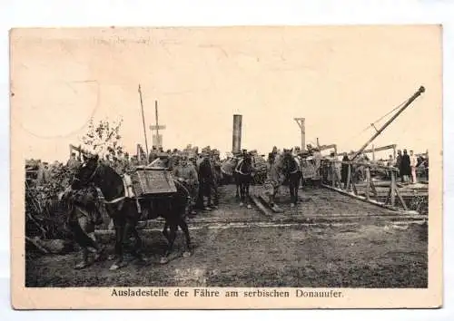 Feldpost Ak Gebirgs Maschinengewehr Abteilung Stempel 1917 Fähre Donau Serbien