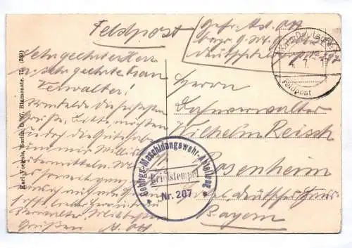 Feldpost Ak Gebirgs Maschinengewehr Abteilung Stempel 1917 Fähre Donau Serbien