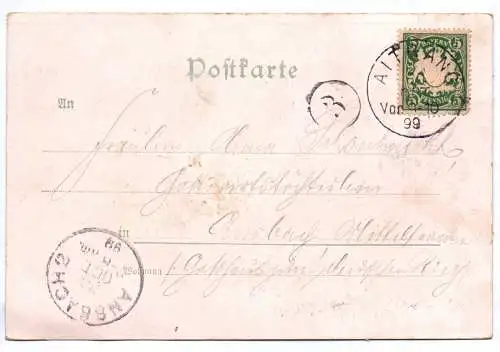 Litho Ak Aitrang Ostallgäu Gastwirtschaft zum Löwen Pfarrhof Handlung 1899