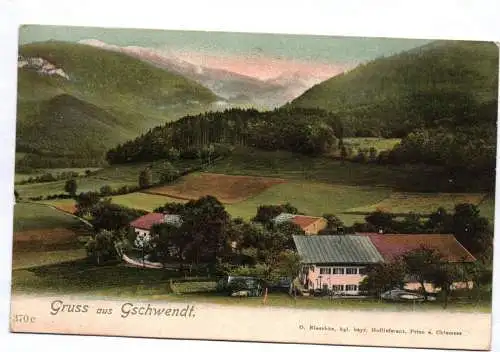 Litho Ak Gruss aus Gschwendt um 1900