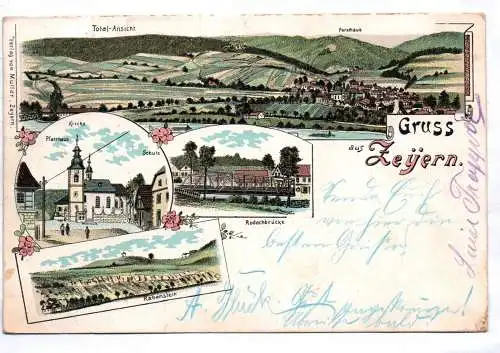 Litho Ak Gruss aus Zeyern Marktrodach Kronach 1899