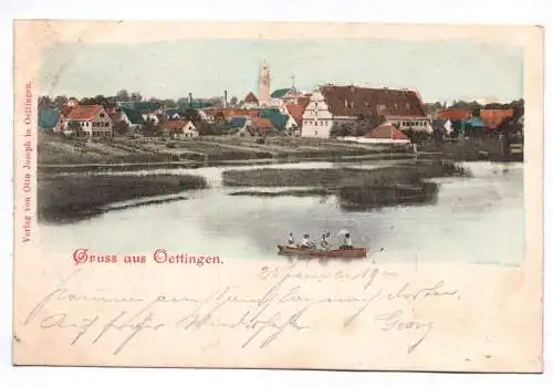 Litho Ak Gruss aus Oettingen Donau-Ries 1900