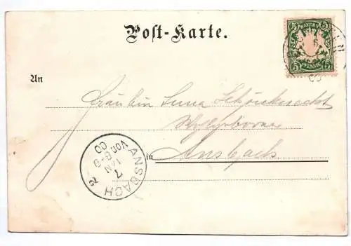 Litho Ak Gruss aus Bechhofen Gasthof zur Post Kirche 1900 Ansbach