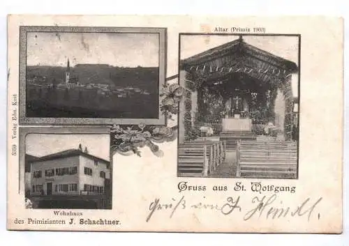 Litho Ak St. Wolfgang Wohnhaus Primizianten 1903