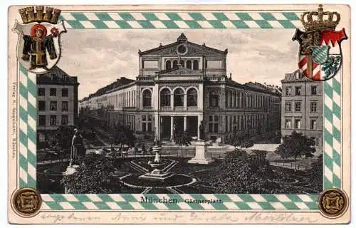 Ak München Gärtnerplatz geprägt