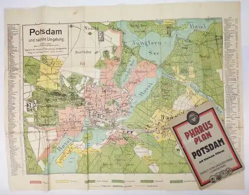 Pharus Plan Potsdam mit kleinen Führer Stadtplan 