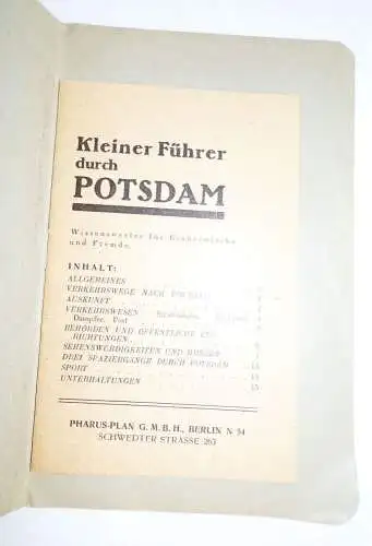 Pharus Plan Potsdam mit kleinen Führer Stadtplan