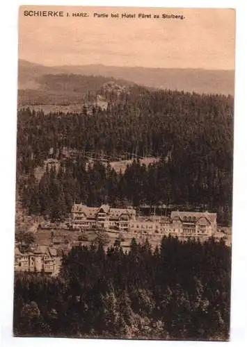 Ak Schierke Harz Partie bei Hotel Fürst zu Stolberg 1912