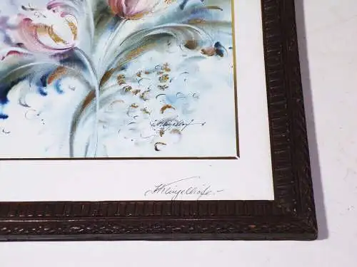 Klingelhöfer Druck Tulpen Blumen signiert 