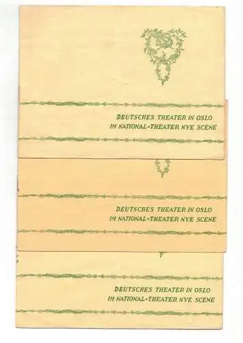 Programmhefte Deutsches Theater in Oslo Nationaltheater 3 Stück 1930er 
